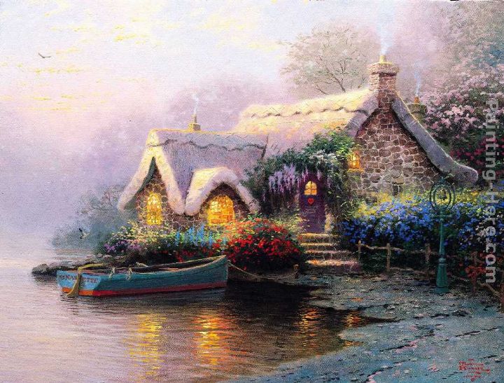 Lochaven Cottage painting - Thomas Kinkade Lochaven Cottage art painting